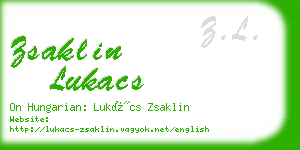 zsaklin lukacs business card